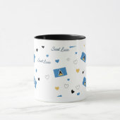 St. Luica Roots Pattern Tasse | Karibische Flagge (Zentrum)