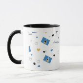 St. Luica Roots Pattern Tasse | Karibische Flagge (Links)