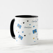 St. Luica Roots Pattern Tasse | Karibische Flagge (Vorderseite Links)