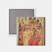 St. Luke, betrieben auf einem Mann-Kopf, c.1400-30 Magnet (Vorderseite/Rückseite)