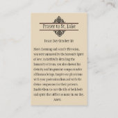 St. Luke Evangelist Patron der Ärzte Heilige Karte (Rückseite)