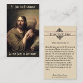 St. Luke Evangelist Patron der Ärzteheiligen Karte (Vorne/Hinten)