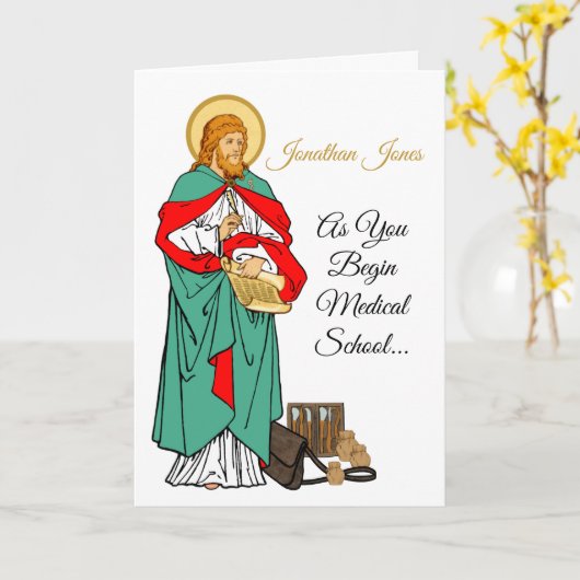 St. Luke, geliebter Arzt (RLS 08; MedVers.) Karte (Gelbe Blume)