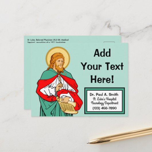 St. Luke, geliebter Arzt (RLS 08; MedVers.) Postkarte (Vorderseite/Rückseite Beispiel)