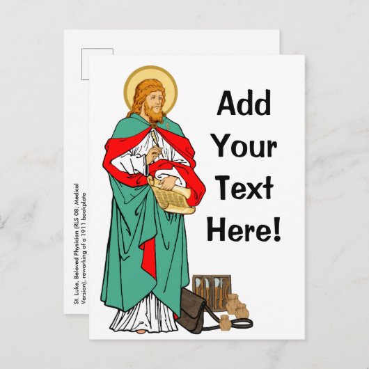 St. Luke, geliebter Arzt (RLS 08; MedVers.) Postkarte (Vorne/Hinten)