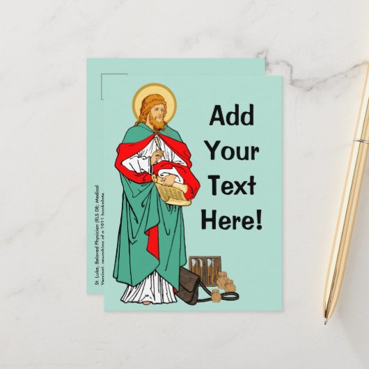 St. Luke, geliebter Arzt (RLS 08; MedVers.) Postkarte (Vorderseite/Rückseite Beispiel)