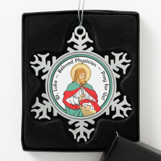 St. Luke, geliebter Arzt (RLS 08; MedVers.) Schneeflocken Zinn-Ornament (Box)