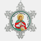 St. Luke, geliebter Arzt (RLS 08; MedVers.) Schneeflocken Zinn-Ornament (Vorderseite)