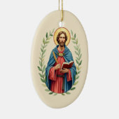 St Luke God's Peace and Blessings with Scripture Keramik Ornament (Rechts)