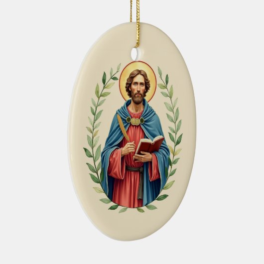 St Luke God's Peace and Blessings with Scripture Keramik Ornament (Rechts)