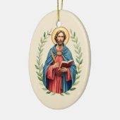 St Luke God's Peace and Blessings with Scripture Keramik Ornament (Links)