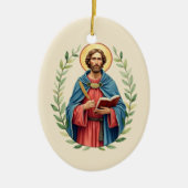 St Luke God's Peace and Blessings with Scripture Keramik Ornament (Vorne)