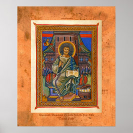 St Luke Illuminated Mittelalterliche Religiöse Kun Poster