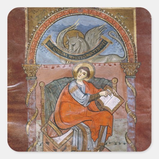 St. Luke, vom Evangelium des hl. Quadratischer Aufkleber (Vorderseite)