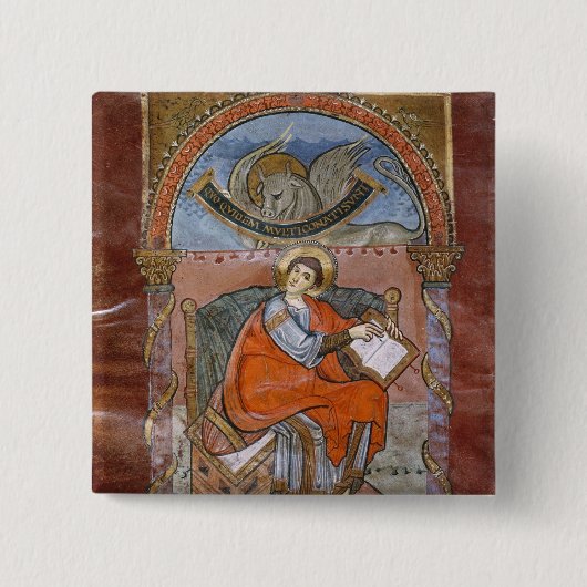 St Luke, vom Evangelium von St. Riquier Button (Vorderseite)