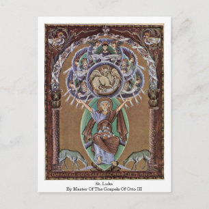 St. Luke vom Meister der Evangelien von Otto III. Postkarte