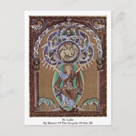 St. Luke vom Meister der Evangelien von Otto III. Postkarte (Vorderseite)