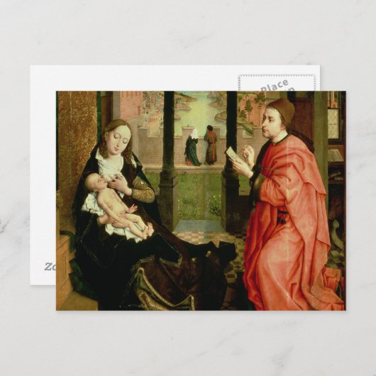 St. Luke Zeichnend Portrait der Jungfrau Postkarte (Vorne/Hinten)