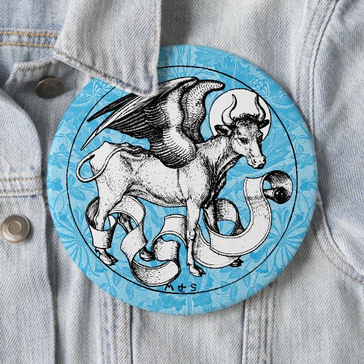 St. Luke's Emblem Winged Bull Button (Beispiel)