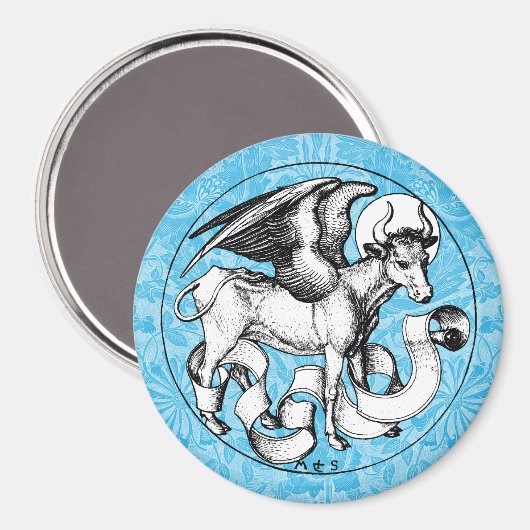 St. Luke's Emblem Winged Bull Magnet (Vorderseite/Rückseite)