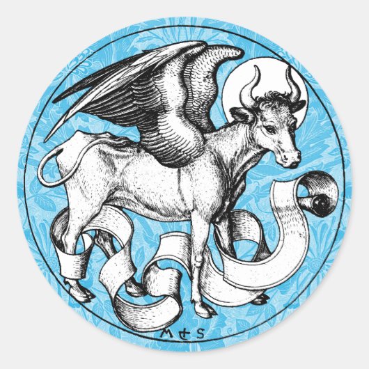 St. Luke's Emblem Winged Bull Runder Aufkleber (Vorderseite)