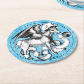 St. Luke's Emblem Winged Bull Runder Pappuntersetzer (Angewinkelt)