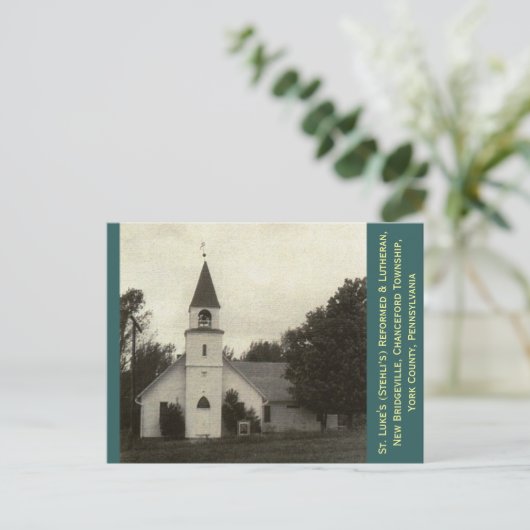 St. Luke's Reformed & Lutheran Church, York Co, PA Postkarte (Stehend Vorderseite)