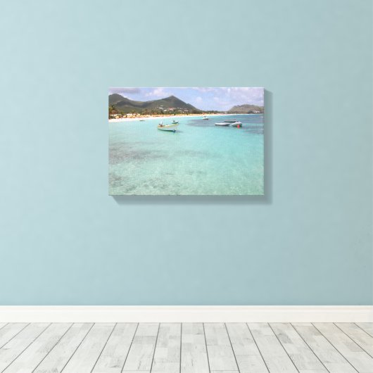 St. Maarten Beach Leinwanddruck (Insitu (Holzboden))