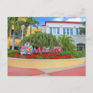 St. Maarten, Begrüßungszeichen, Fotografie, Nieder Postkarte