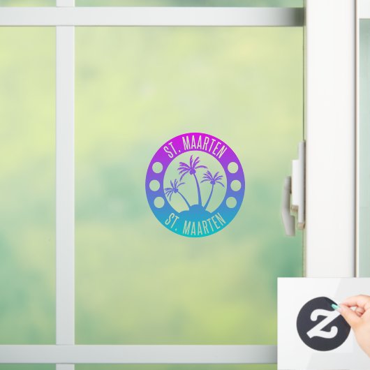 St. Maarten Blue Gradient Sint Martin Fensteraufkleber (Zuhause)