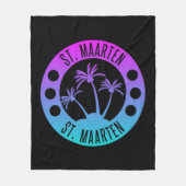 St. Maarten Blue Gradient Sint Martin Fleecedecke (Vorderseite)