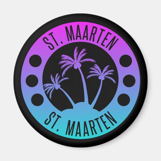 St. Maarten Blue Gradient Sint Martin Magnet (Vorne)