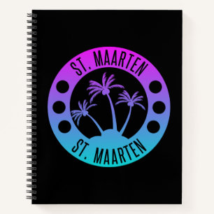 St. Maarten Blue Gradient Sint Martin Notizblock