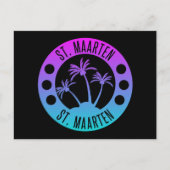 St. Maarten blue Gradient Sint Martin Postkarte (Vorderseite)