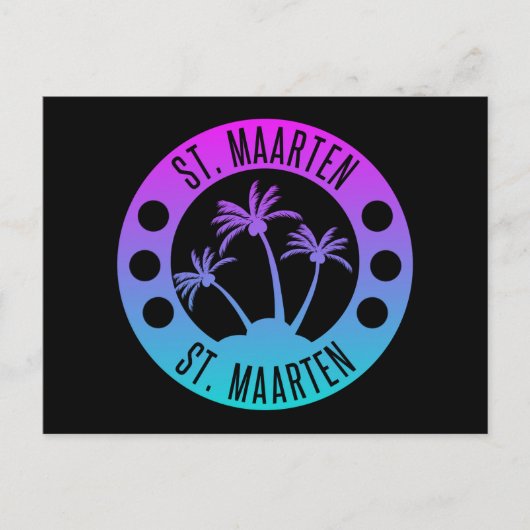 St. Maarten blue Gradient Sint Martin Postkarte (Vorderseite)
