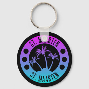 St. Maarten Blue Gradient Sint Martin Schlüsselanhänger