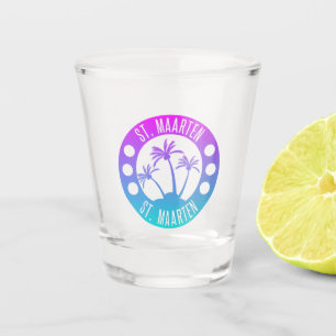 St. Maarten Blue Gradient Sint Martin Schnapsglas