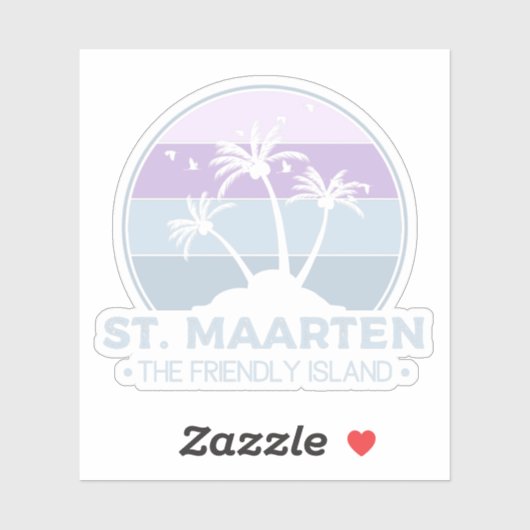 St. Maarten Das freundliche Retro der Insel Sint M Aufkleber (Blatt)