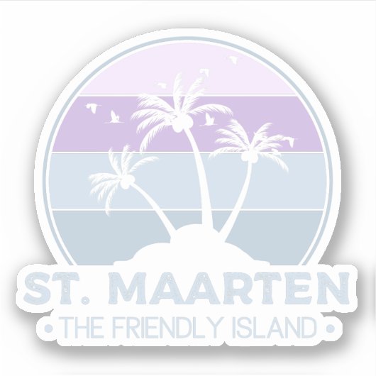 St. Maarten Das freundliche Retro der Insel Sint M Aufkleber (Vorderseite)