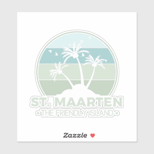 St. Maarten Das freundliche Retro der Insel Sint M Aufkleber (Blatt)