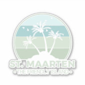 St. Maarten Das freundliche Retro der Insel Sint M Aufkleber (Vorderseite)
