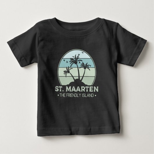 St. Maarten Das freundliche Retro der Insel Sint M Baby T-shirt (Vorderseite)
