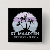 St. Maarten Das freundliche Retro der Insel Sint M Button (Vorderseite)