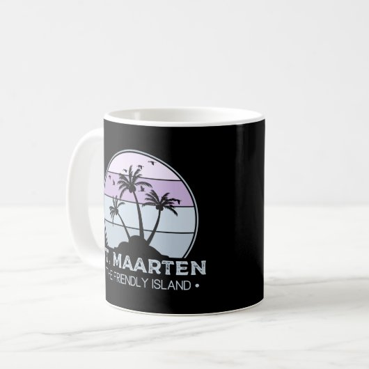 St. Maarten Das freundliche Retro der Insel Sint M Kaffeetasse (Vorderseite Links)