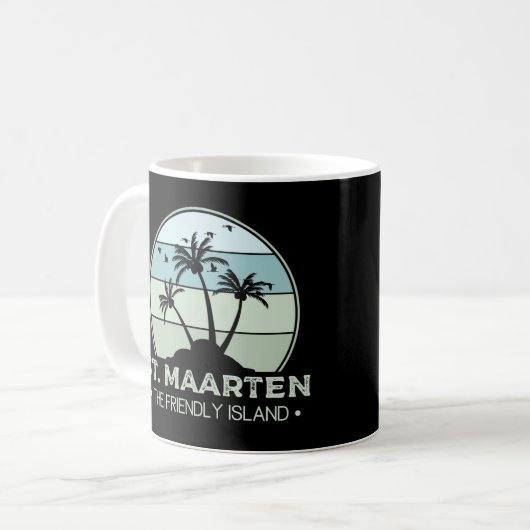St. Maarten Das freundliche Retro der Insel Sint M Kaffeetasse (Vorderseite Links)