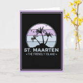 St. Maarten Das freundliche Retro der Insel Sint M Karte (Gelbe Blume)