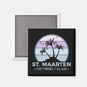 St. Maarten Das freundliche Retro der Insel Sint M Magnet (Vorderseite/Rückseite)