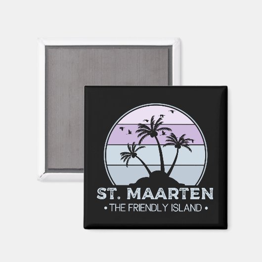 St. Maarten Das freundliche Retro der Insel Sint M Magnet (Vorderseite/Rückseite)