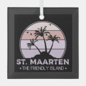 St. Maarten Das freundliche Retro der Insel Sint M Ornament Aus Glas (Vorderseite)