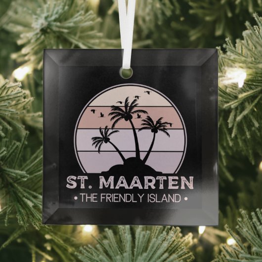 St. Maarten Das freundliche Retro der Insel Sint M Ornament Aus Glas (Insitu)